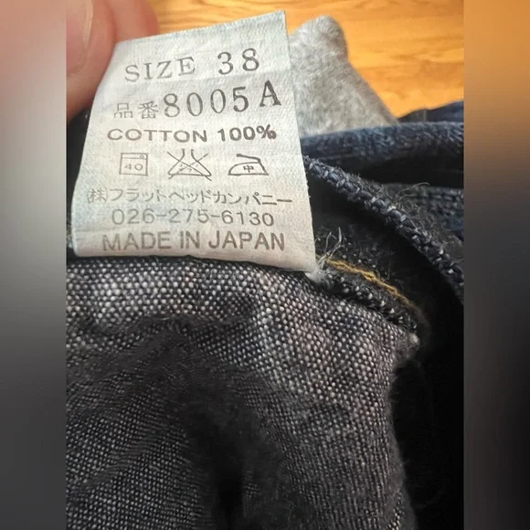 The flathead company jeans 8005A 38 X 36 Super Rare Buckle Back!